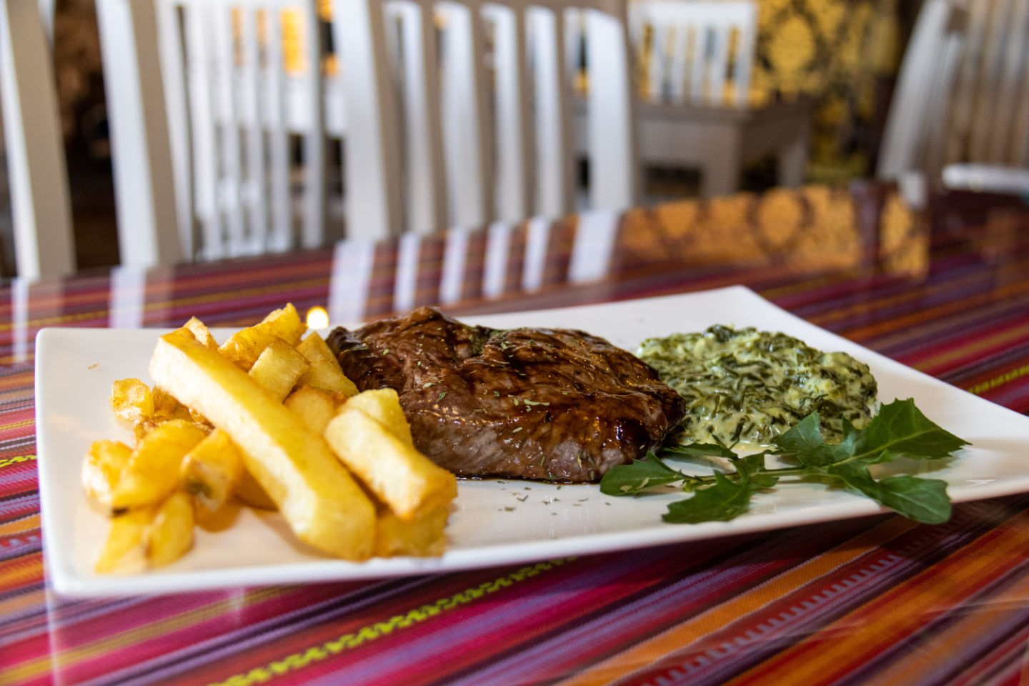 Chips and ribs served at Soetdoring Restaurant